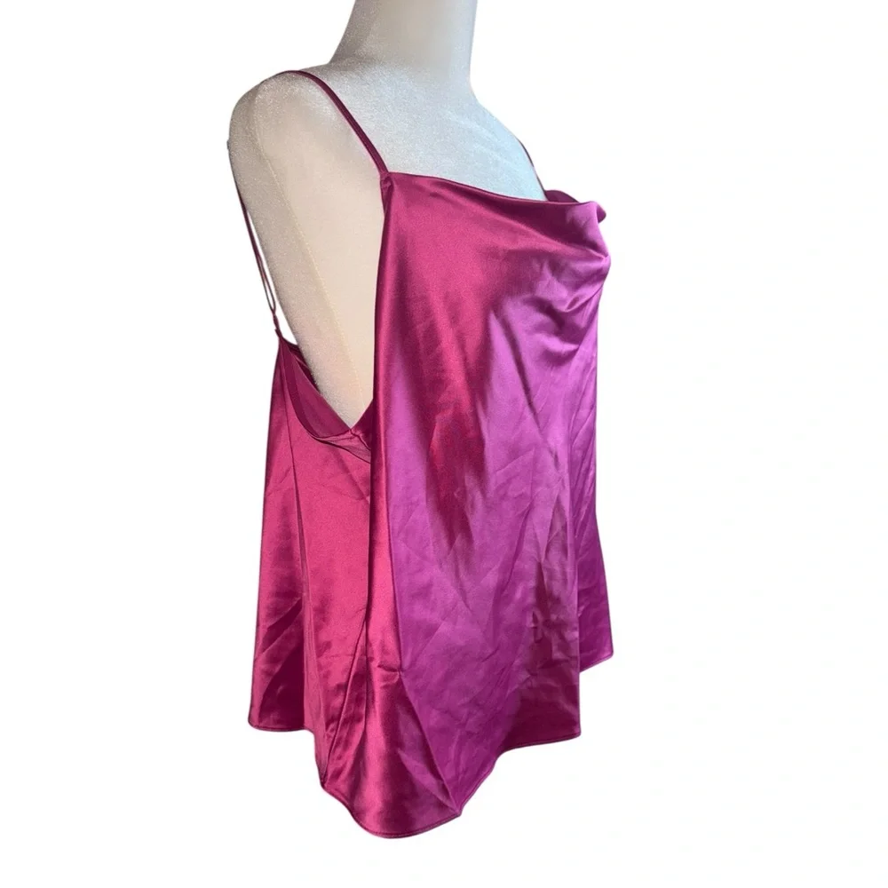 Nine West Satin Slip Style Tank Top Pink XL NWT Evening Cami - Picture 2 of 11